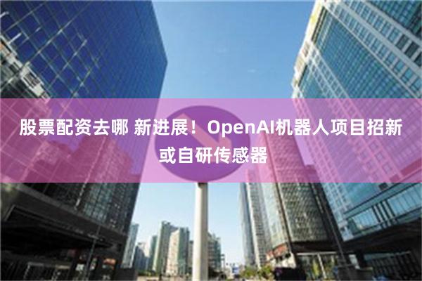 股票配资去哪 新进展！OpenAI机器人项目招新 或自研传感器